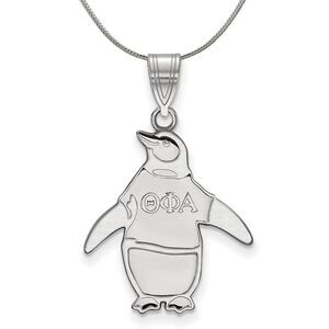 Sterling Silver Theta Phi Alpha Medium Pendant Necklace - 24 Inch